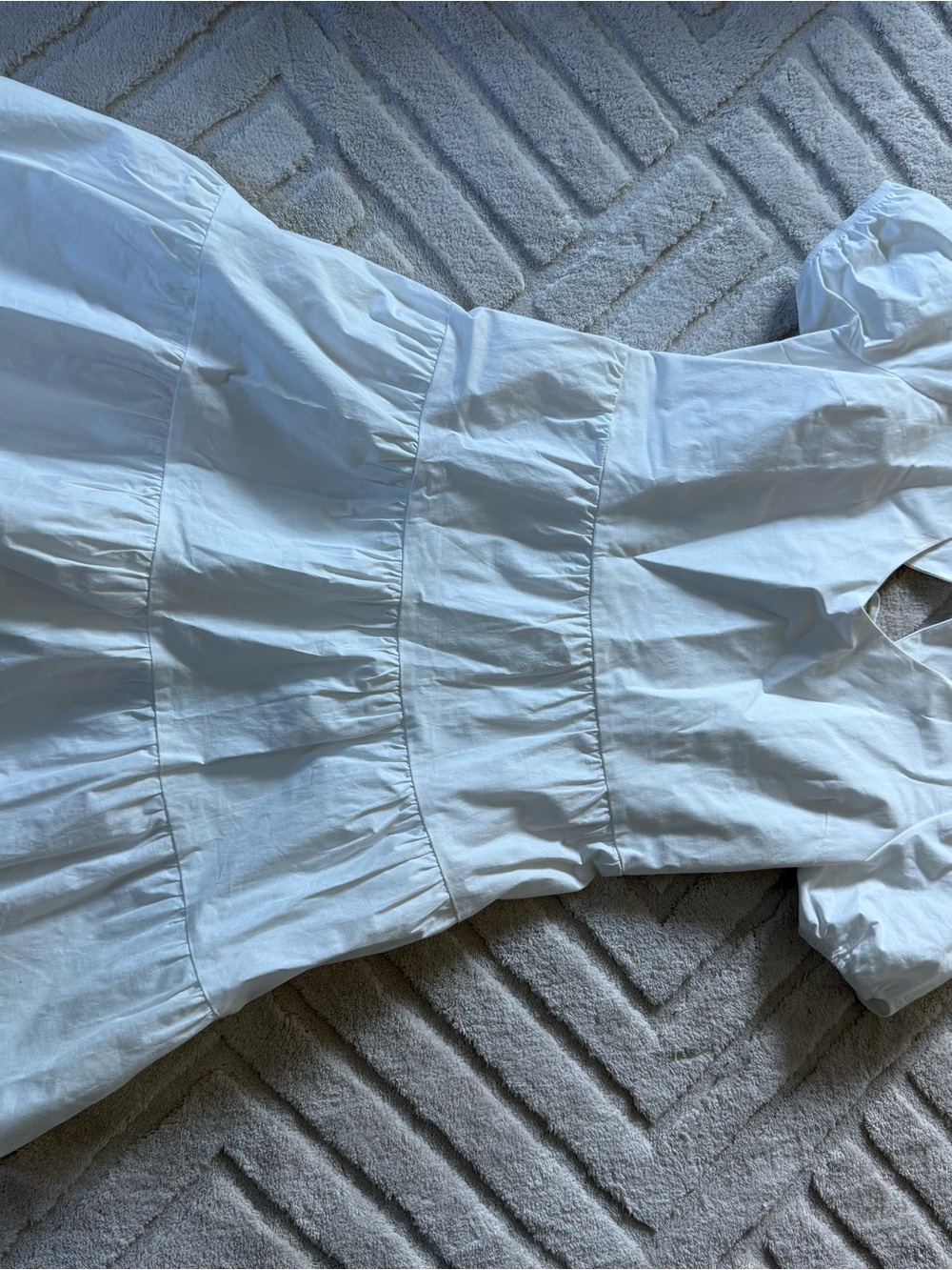 Monteau White Tiered A-Line Cotton Dress